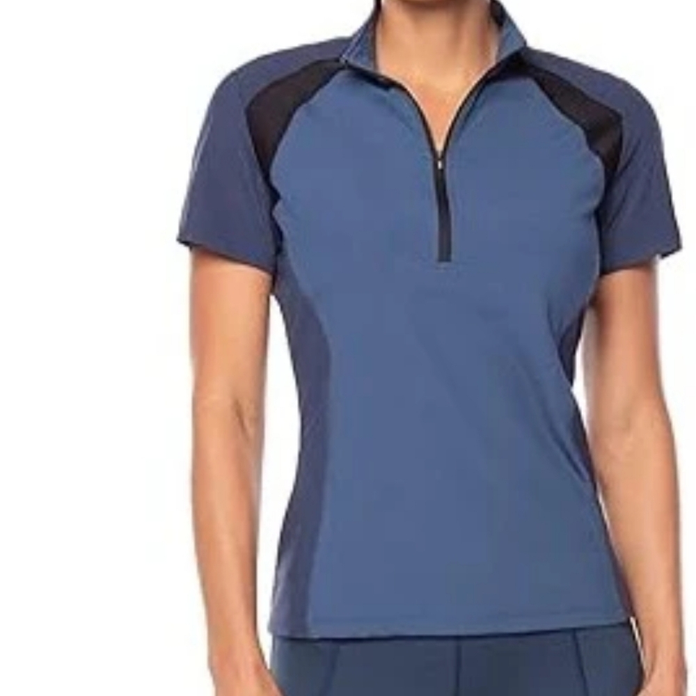 Kerrits Straight Line Sport Shirt Short Sleeve Quarter Zip Womens Size Small